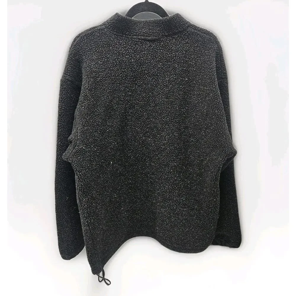 Sierra Pull Over Quarter Zip Fleece Sweater Charcoal Gray Men's XL Ski Winter